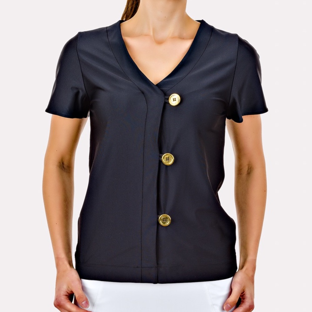 CENTRE COURT ACTIVEWEAR COCONUT ROW TOP (BLACK)